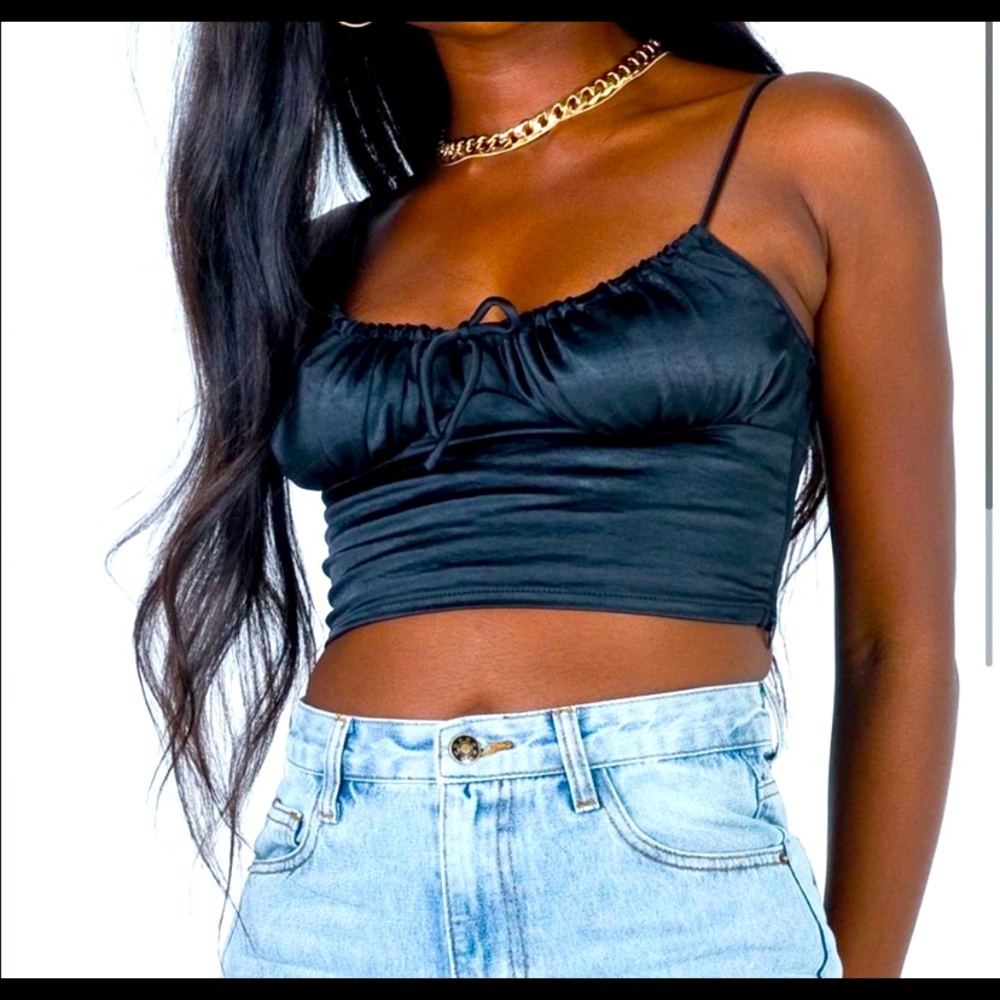NWT black crop top